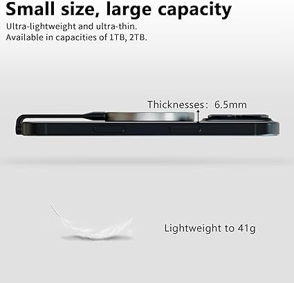 MAG SSD-for iPhone & Android MagSafe Portable SSD, Upto 2000MB/s-Type-C, SM2320